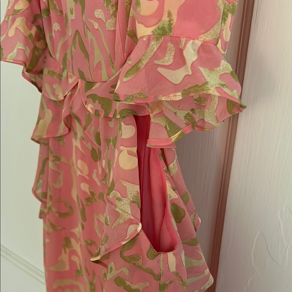 Elegant Pink Ruffle Dress - Picture 3 of 5